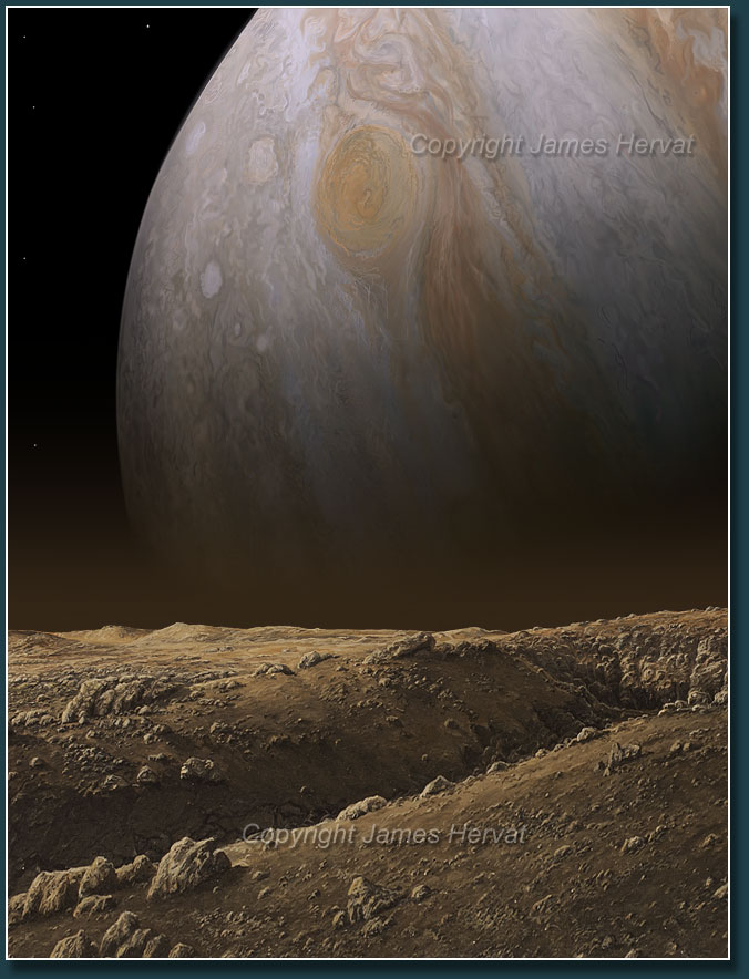 Detail view of Jupiter from Io